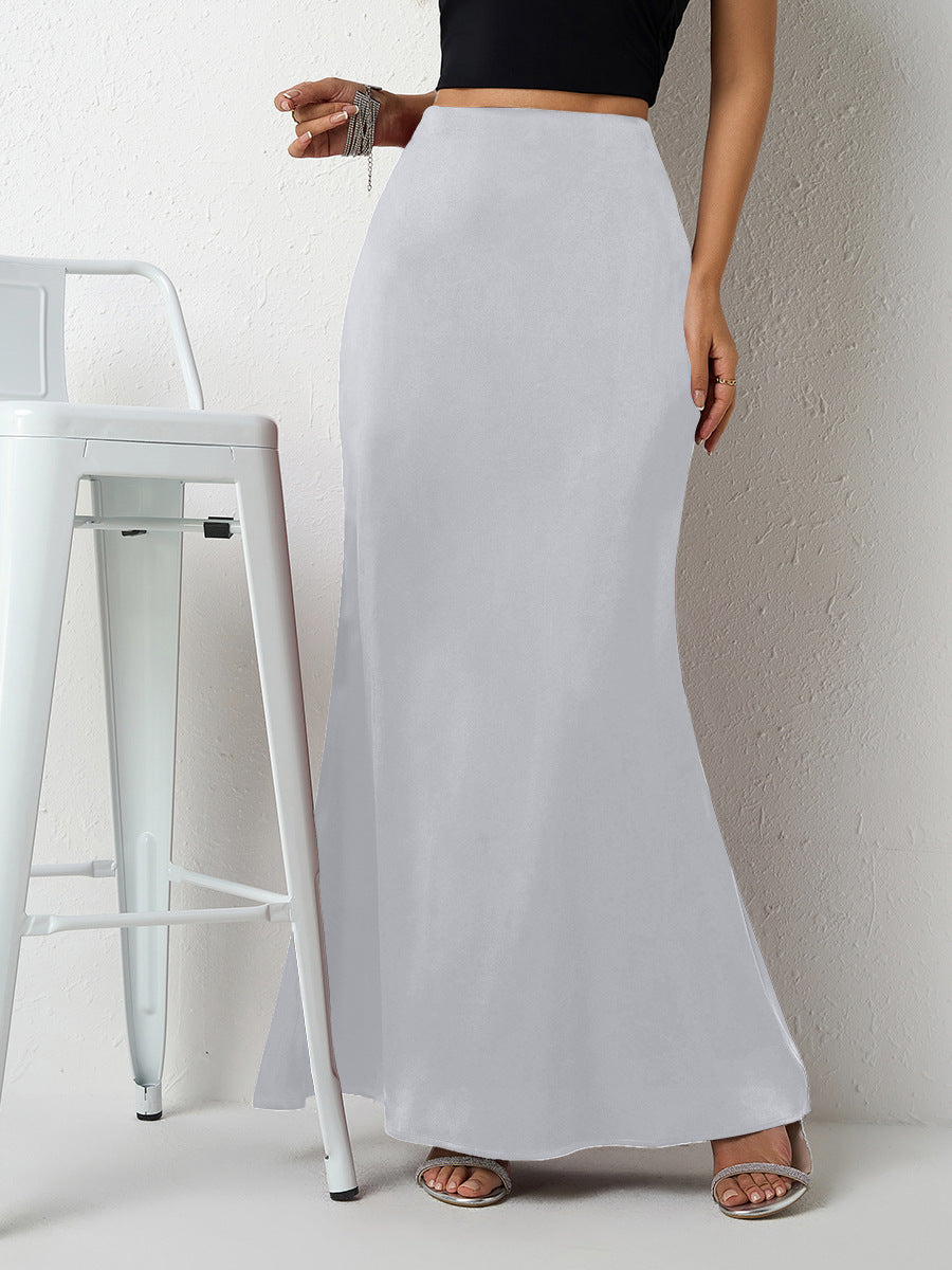 Women's Elegant Satin Maxi Skirt – Flared A-Line Long Skirt in 21 Colors