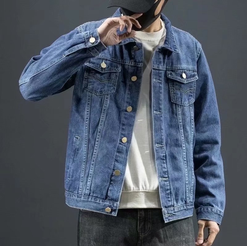 Men's Vintage Loose Fit Denim Jacket – Casual Jean Coat for Spring & Autumn