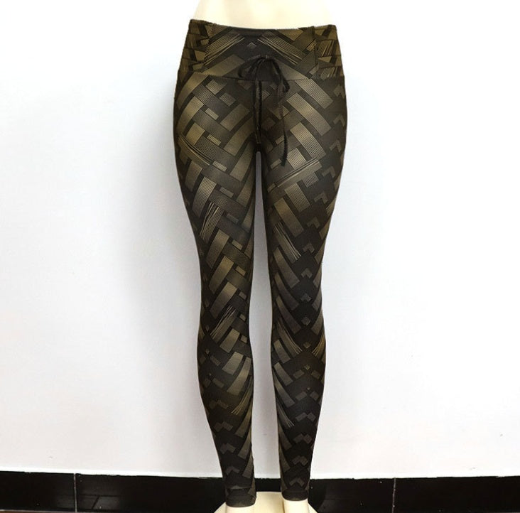 Women's High-Waist Push-Up Printed Yoga Leggings