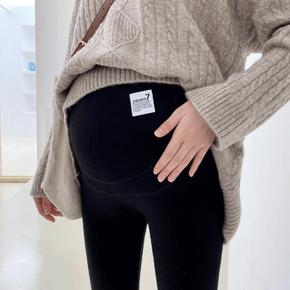 Women's Warm Cotton Maternity Leggings – Fall & Winter, 4 Colors, Sizes M–XL