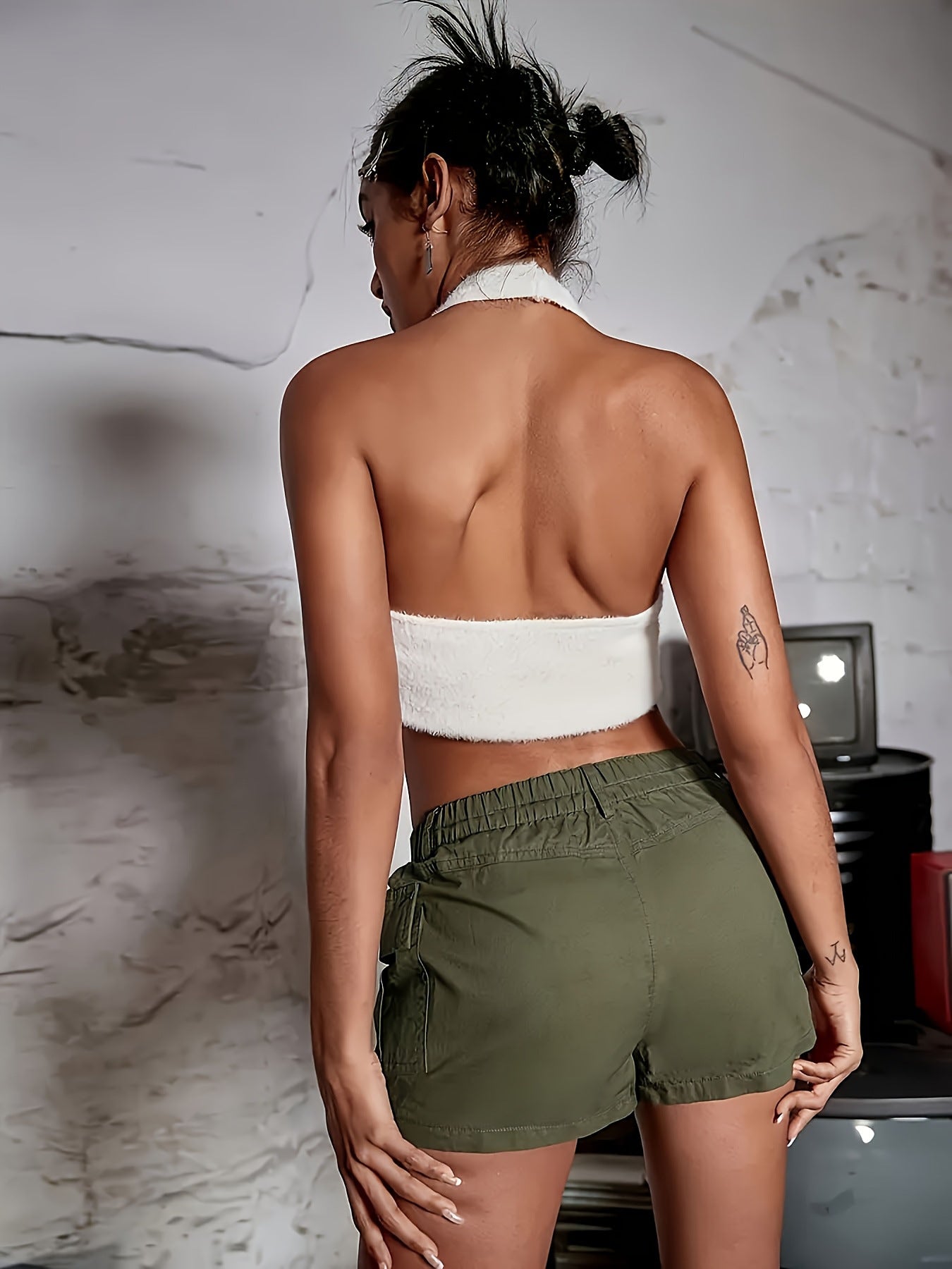 Women's High-Waist Cargo Shorts with Pockets – Casual 3/4 Length S–2XL in 3 Colors