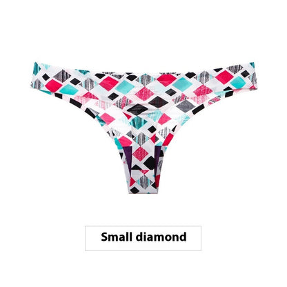 Women's Ice Silk Seamless Thong Underwear – No-Show Low-Rise T-Back | M–XXL