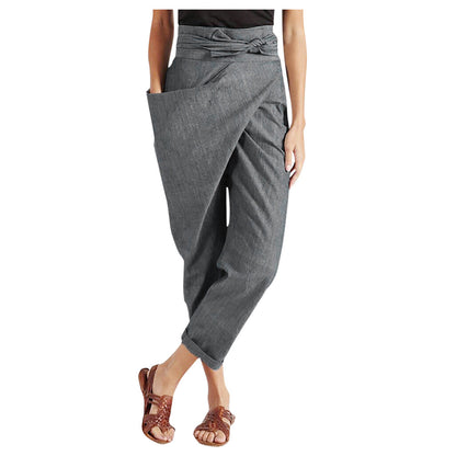 Women's Linen-Blend Cropped Trousers
