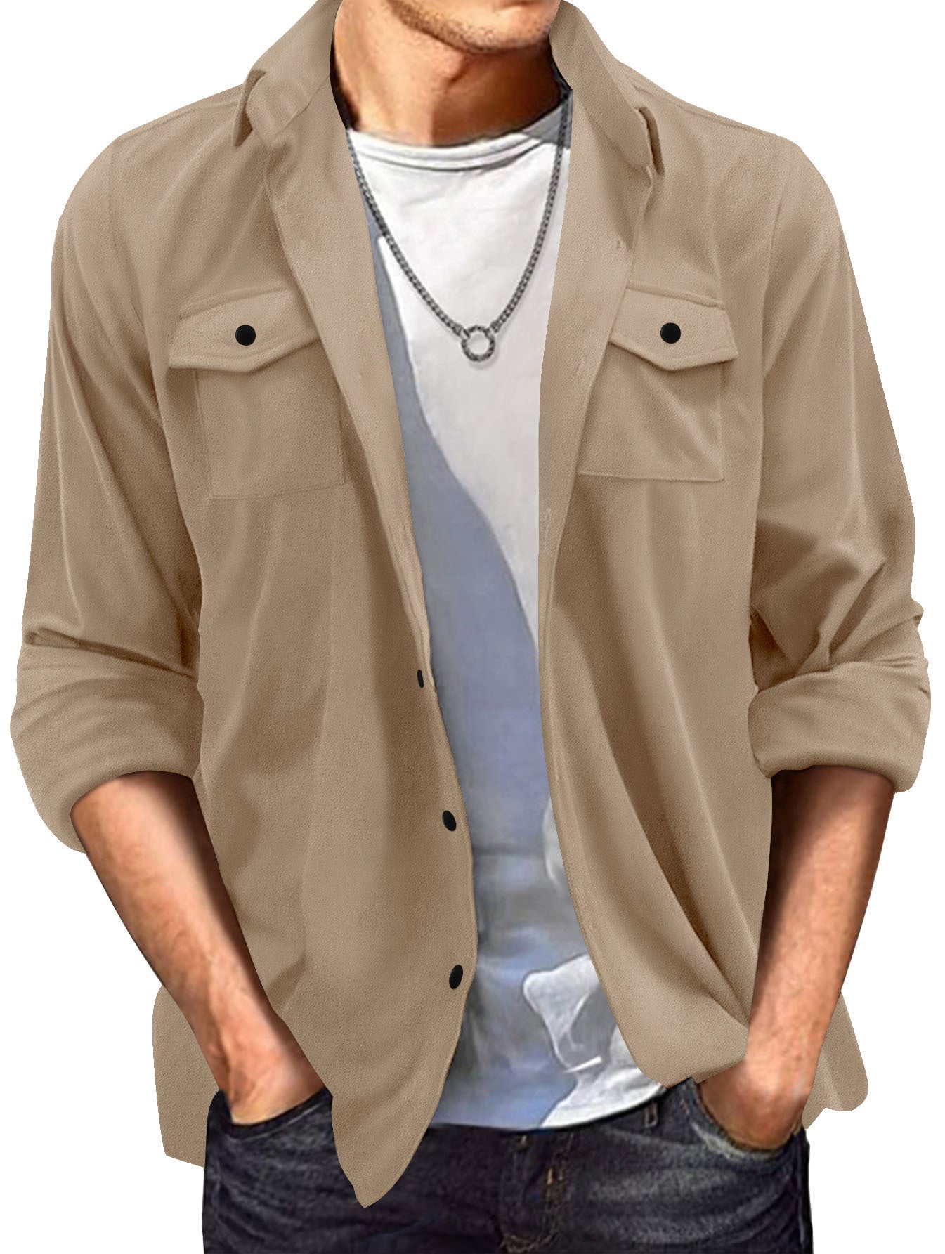 Men's Suede Lapel Jacket | Casual Loose-Fit Outerwear
