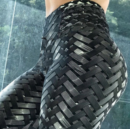 Women's High-Waist Push-Up Printed Yoga Leggings