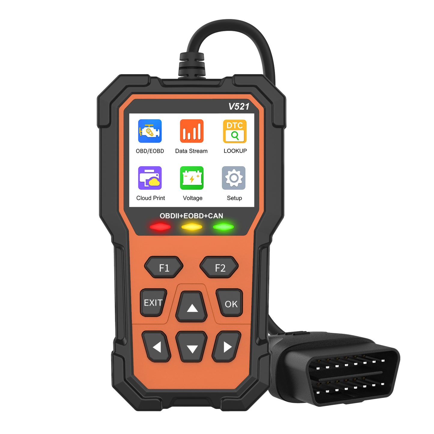 V521 OBD2 Diagnostic Scanner – Cloud Print, 11 Languages, Universal Car Fault Code Reader
