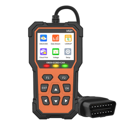 V521 OBD2 Diagnostic Scanner – Cloud Print, 11 Languages, Universal Car Fault Code Reader