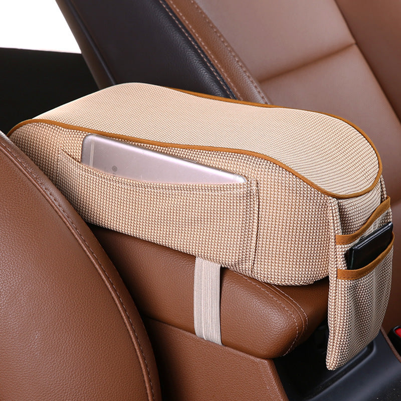 Car Armrest Box Pad – Sports Knit Center Console Cover (16x30cm, 5 Colors)