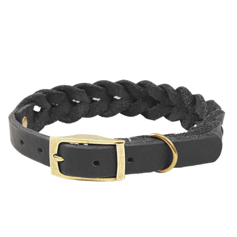 Genuine Leather Dog Leash – Anti-Pull Design | Brown & Black