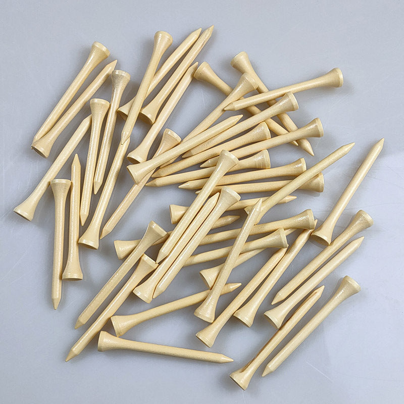 Wooden Golf Tees – 100-Pack, 4 Sizes (42mm–83mm), Mixed Color & Varnish Finish