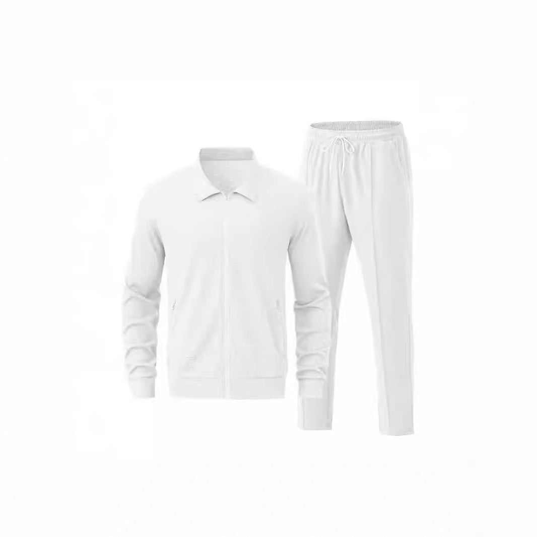 Men's Waffle Texture 2-Piece Casual Suit Set