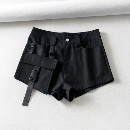 Women's Retro Cargo-Style Cotton Shorts – Workwear Inspired Casual