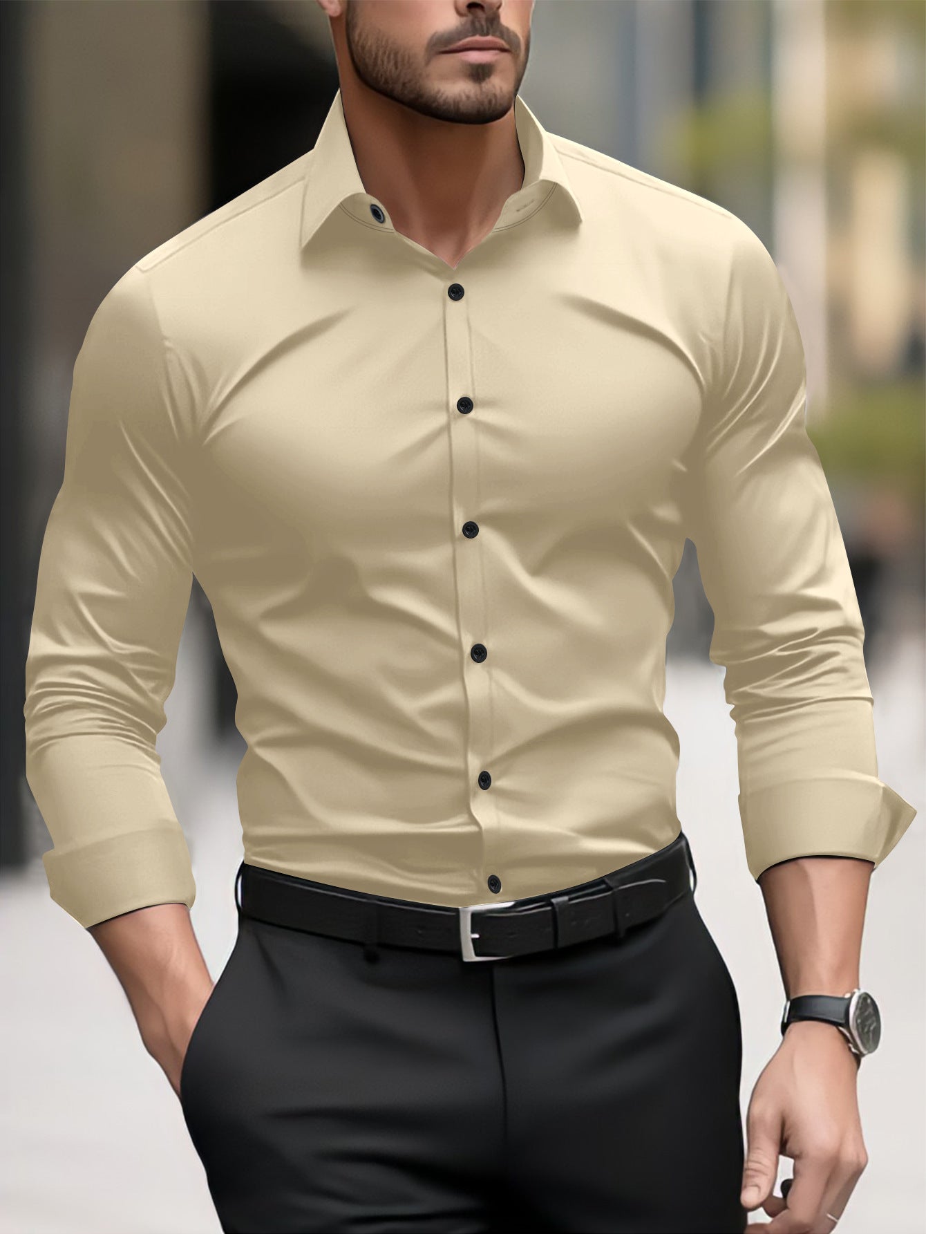 Men's Casual Long Sleeve Cardigan Shirt | Loose Fit Top
