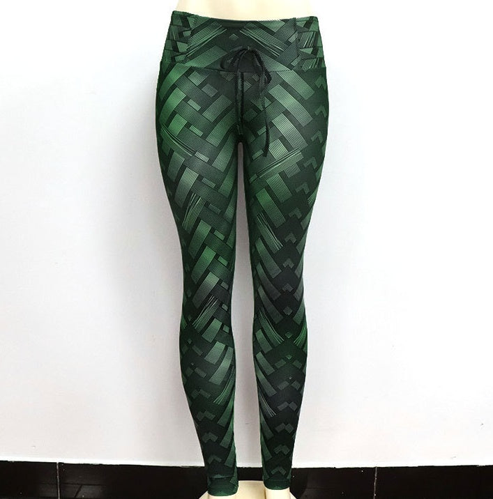Women's High-Waist Push-Up Printed Yoga Leggings