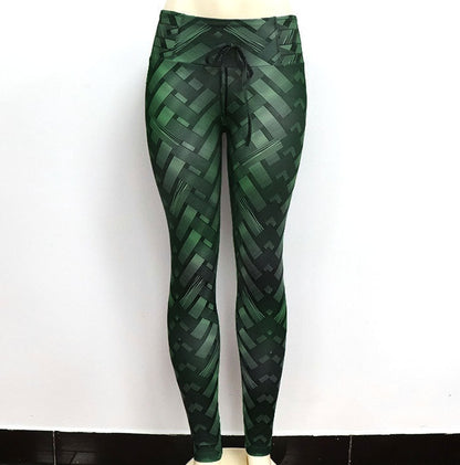 Women's High-Waist Push-Up Printed Yoga Leggings