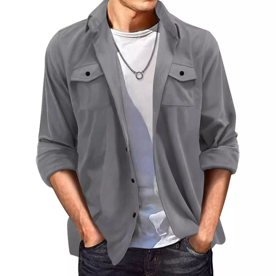 Men's Suede Lapel Jacket | Casual Loose-Fit Outerwear