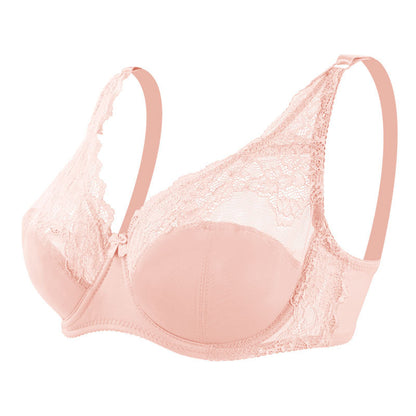 Women's Lace Gathering Bra with Chest Pad & Underwire