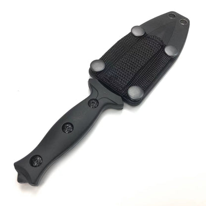 Outdoor Camping Straight Knife – 440C Steel Blade with ABS Sheath (18.5cm, Black)