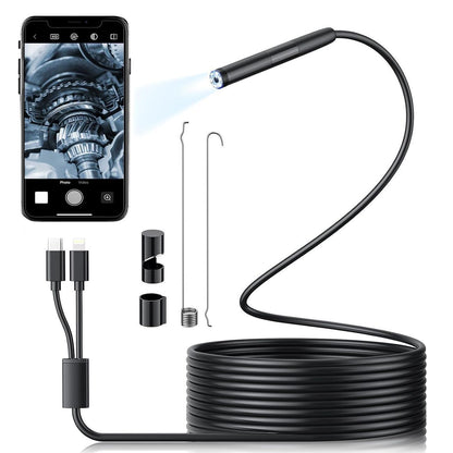 1080p HD Phone Endoscope – 8mm Inspection Camera for Android & iPhone (1M–5M, Flexible or Hard Wire)