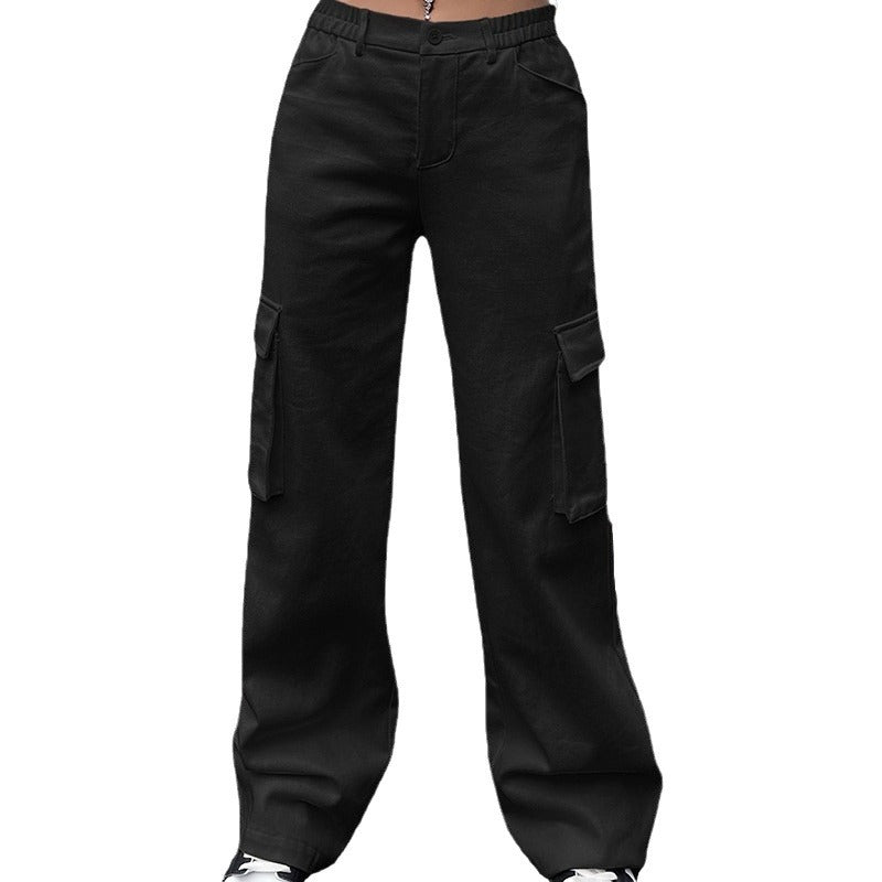 Women's Loose Casual Multi-Pocket Pants – Mid-Waist Cotton Trousers XS–4XL