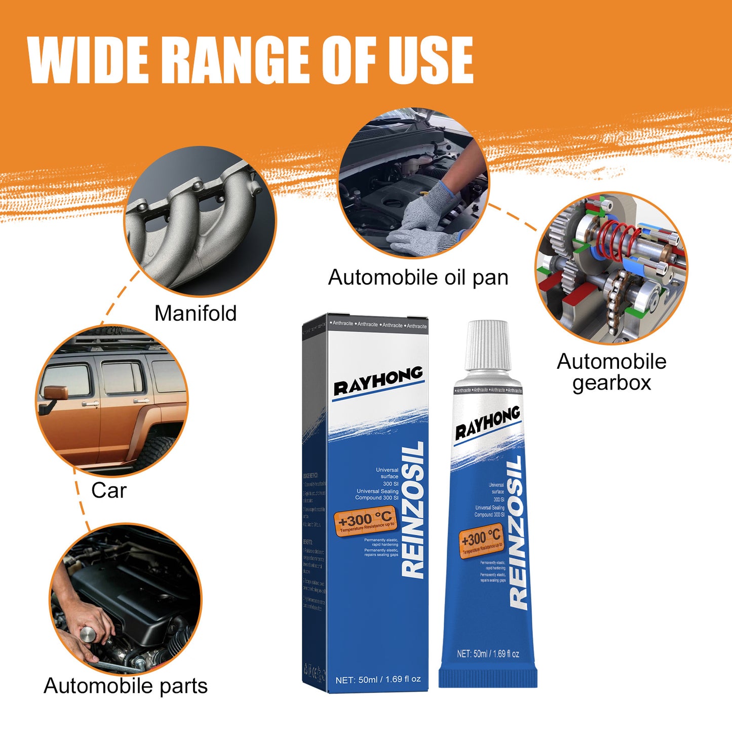 Auto Metal Fuel Tank Repair Sealant – High-Temp Silicone Bonding Glue (50ml)