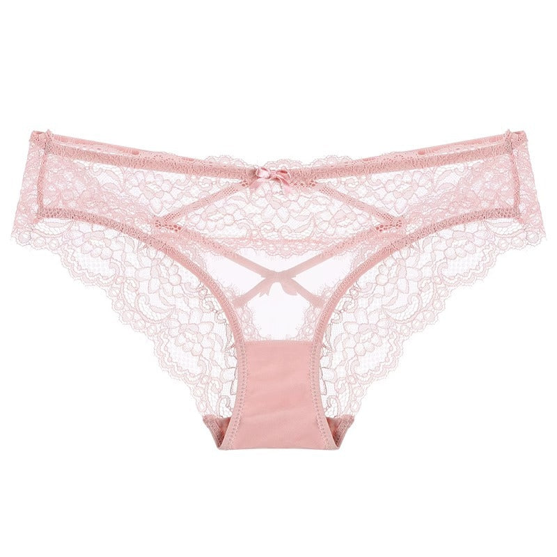 Women's Cross Hollow Lace Low-Waist Briefs