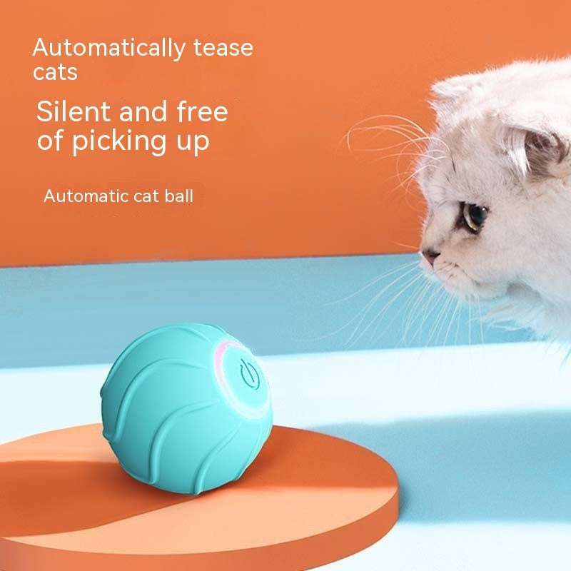 Automatic Rolling Ball Cat Toy – USB Self-Moving Interactive Teaser for Kittens