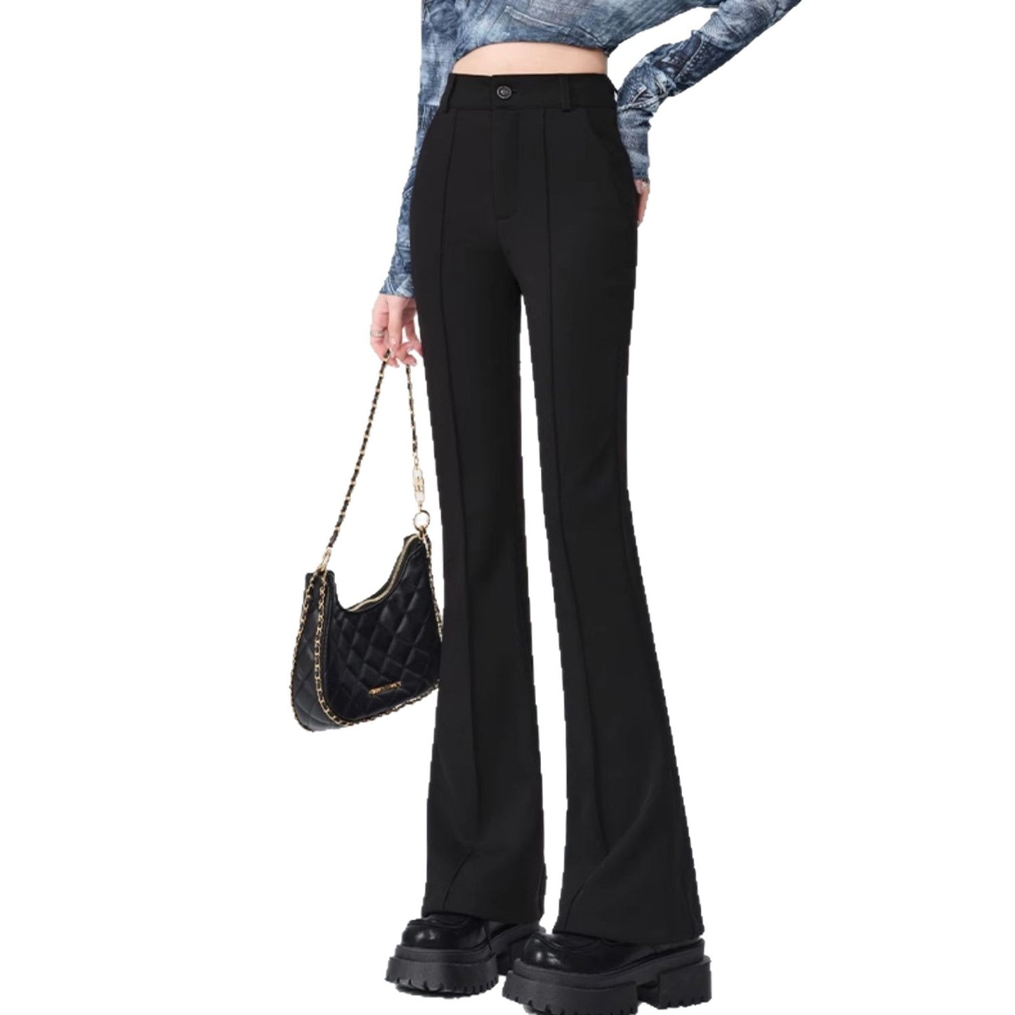 Women's High-Waist Anti-Wrinkle Flared Bootcut Pants