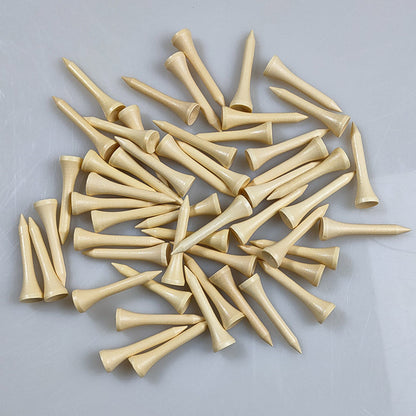 Wooden Golf Tees – 100-Pack, 4 Sizes (42mm–83mm), Mixed Color & Varnish Finish