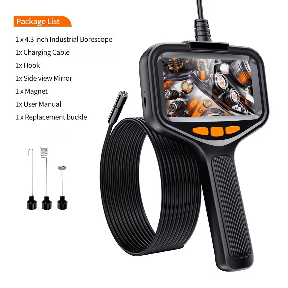 Borescope Inspection Camera with Light – 2M, 5M & 10M Snake Camera for Automotive & Pipe Inspection