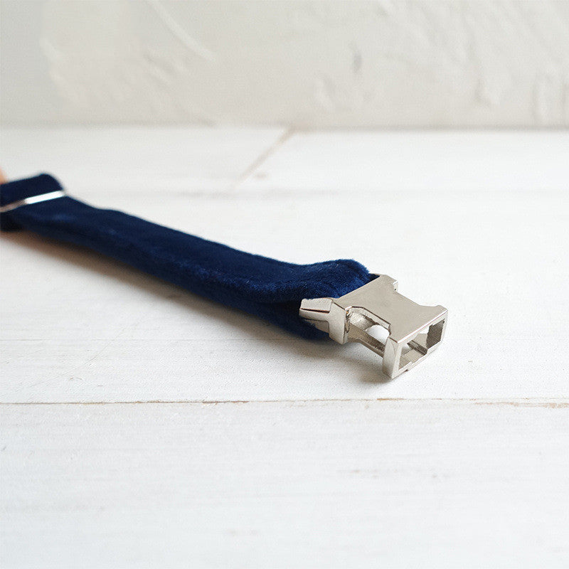 Double-Layer Soft Velvet Cat Collar – Navy Blue | S & L