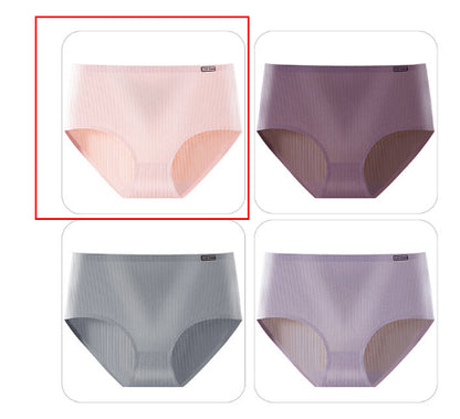 Women's High-Waist Breathable Thong Underwear – Solid Color
