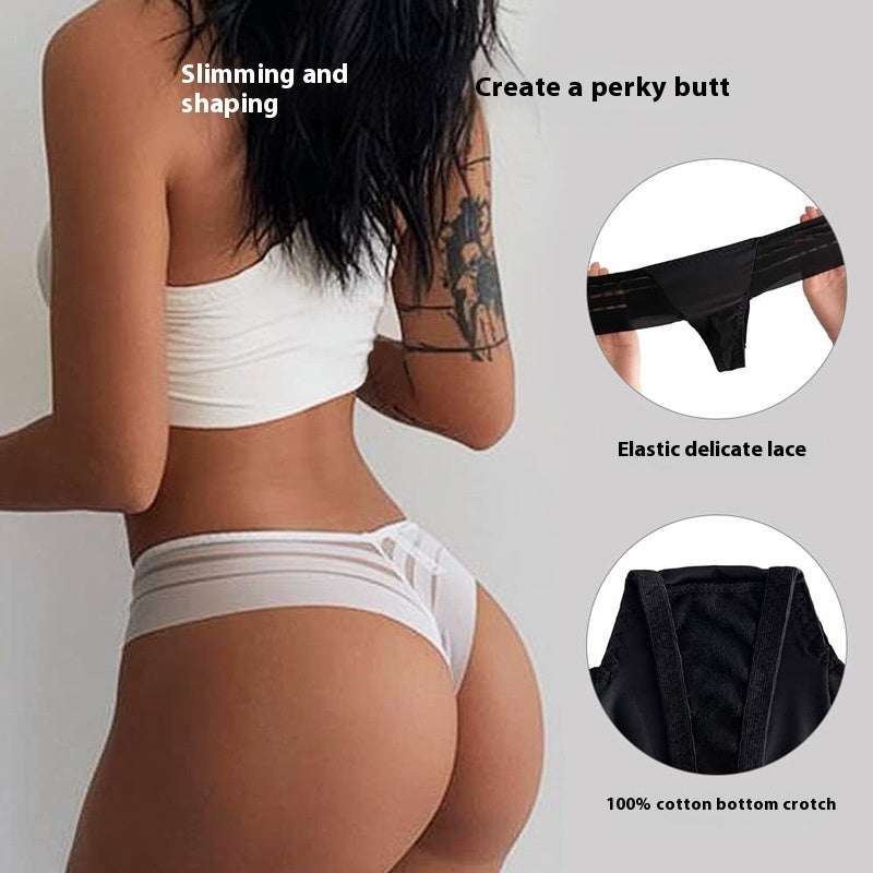 Women's Lace Edge Seamless Low-Rise T-Back Thong