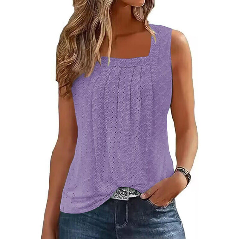 Women's Square Neck Pleated Suspender Top – Loose Street Style