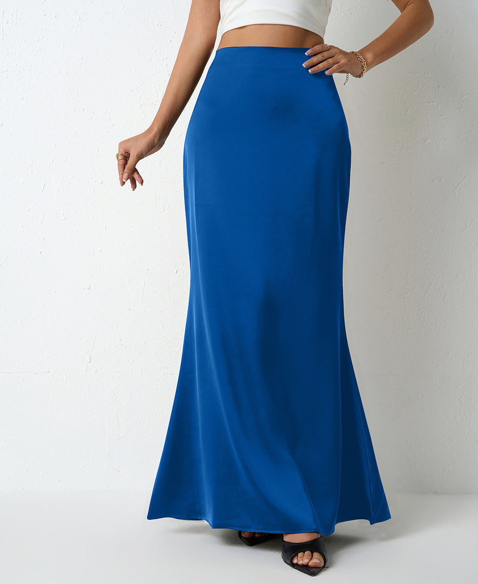 Women's Elegant Satin Maxi Skirt – Flared A-Line Long Skirt in 21 Colors