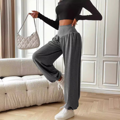 Women's High-Waist Straight-Leg Breathable Sports Pants