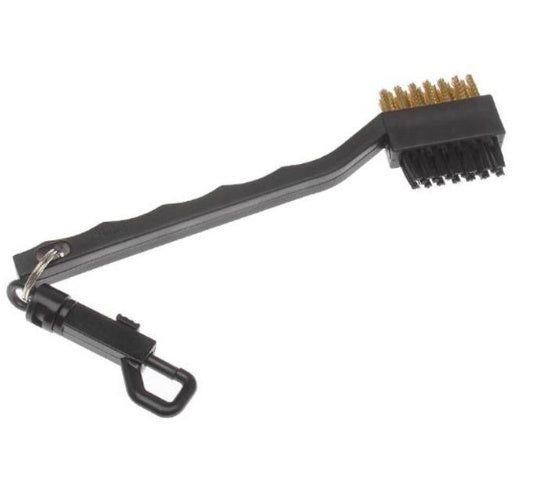 Double-Sided Golf Club Cleaning Brush – Metal & Plastic Heads for Clubs & Shoes (Black)