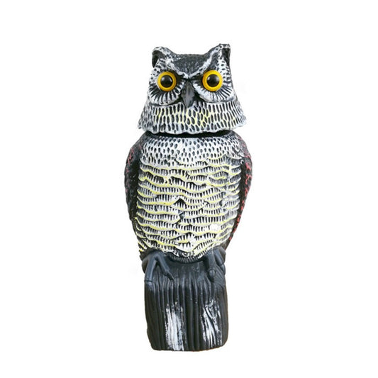 Realistic Owl Hunting Decoy – Electric 360° Rotating Head or Standard (16x15x38.5cm)