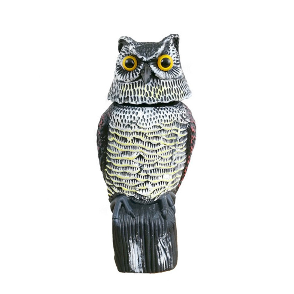 Realistic Owl Hunting Decoy – Electric 360° Rotating Head or Standard (16x15x38.5cm)