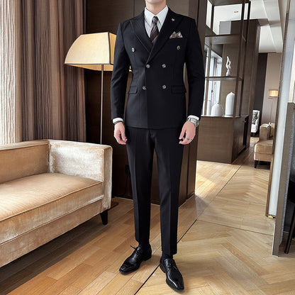 Men's 3-Piece Slim Fit Striped Suit – Jacket, Waistcoat & Trousers Set