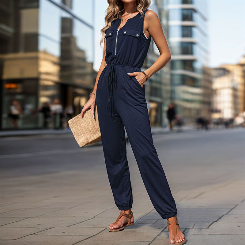 Women's High Waist Sleeveless Bodycon Long Jumpsuit – Urban Style S–XL