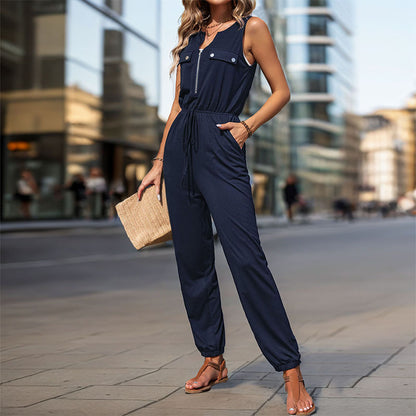 Women's High Waist Sleeveless Bodycon Long Jumpsuit – Urban Style S–XL