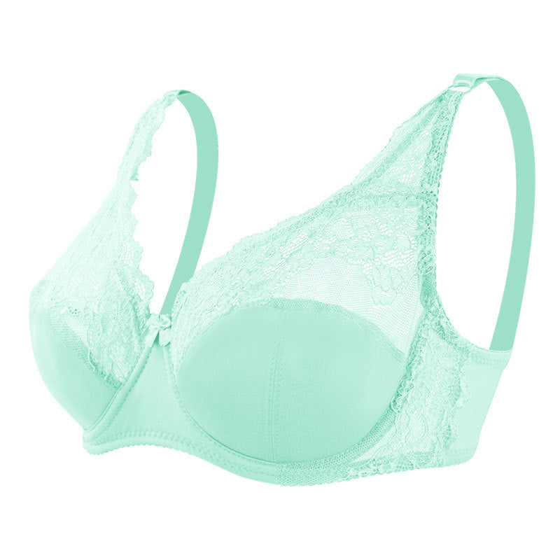 Women's Lace Gathering Bra with Chest Pad & Underwire