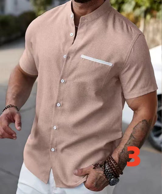 Men's 3D Graphic Print Stretch Short Sleeve Shirt