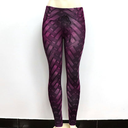 Women's High-Waist Push-Up Printed Yoga Leggings