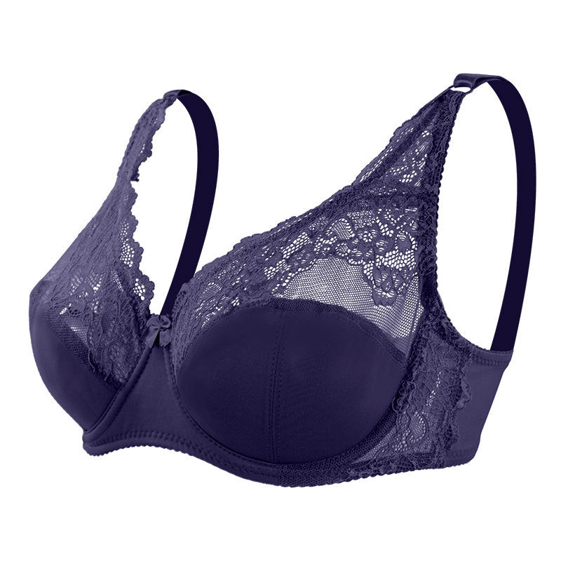 Women's Lace Gathering Bra with Chest Pad & Underwire