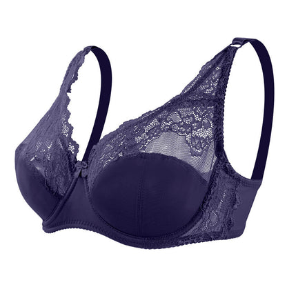Women's Lace Gathering Bra with Chest Pad & Underwire