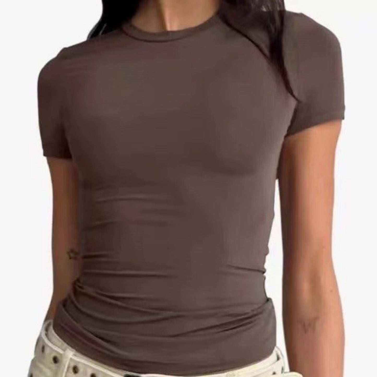 Women's Streetwear Round Neck Pullover Top – Short Sleeve