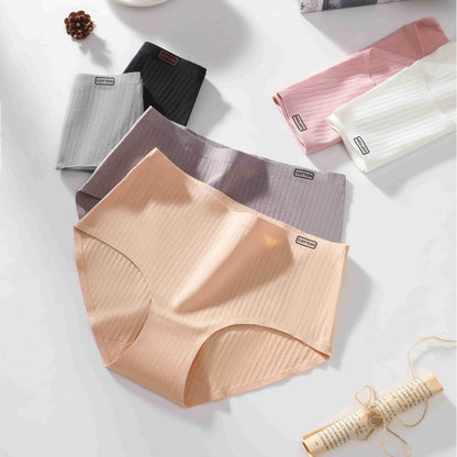 Women's High-Waist Breathable Thong Underwear – Solid Color