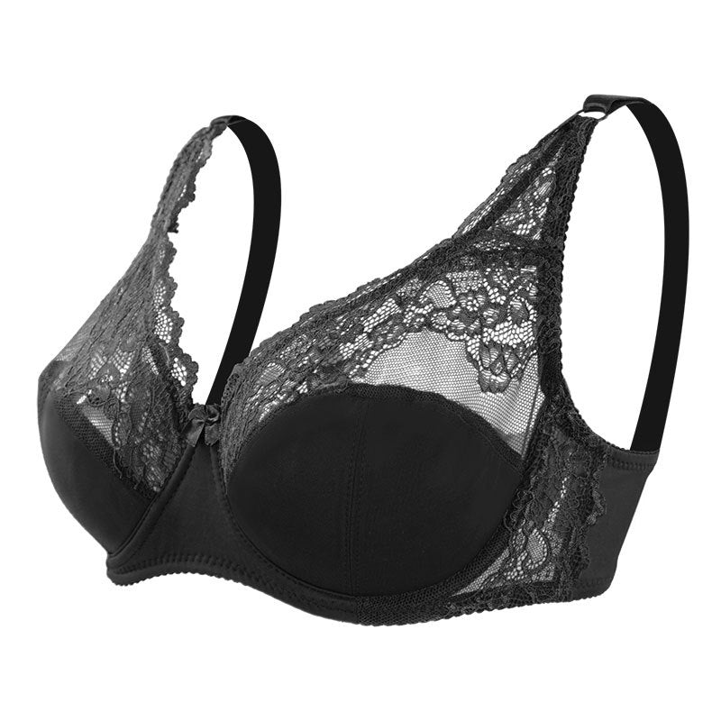 Women's Lace Gathering Bra with Chest Pad & Underwire